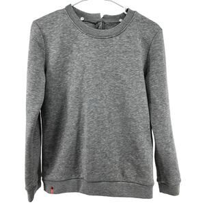 Dada Sport Sweatshirt Round Neck Pullover Back Zip Cozy Outdoor Heather Gray S